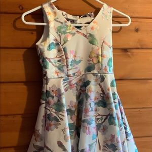 Pretty metallic floral dress